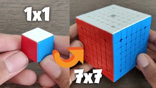 Every Rubik's Cube from 1x1 to 8x8