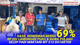 Rendeman Beras 69% Bos! Mesin Giling Padi MAKTANI MT212 DStarter Tanpa Ada Sekam \u0026 Dedaknya Halus!