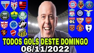 TODOS OS GOLS DESTE DOMINGO 06/11/2022 GOLS DO FANTÁSTICO GOLS DO BRASILEIRÃO A B | GOLS  EUROPEU