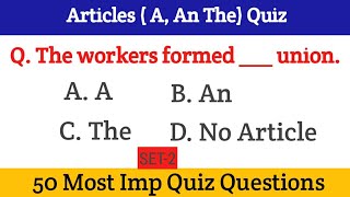 Articles A An The Quiz। English Grammar MCQ Quiz। A An The Quiz। Articles Quiz Questions।