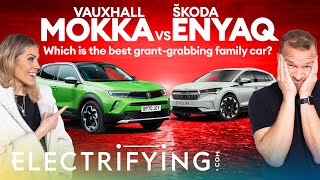 Skoda Enyaq vs Vauxhall Mokka-e – Which is the best sub-£35,000 electric family SUV? / Electrifying