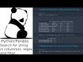 pandas dataframe search for string in all columns filter regex