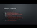 1 - Learning Java - Primitive Data Types