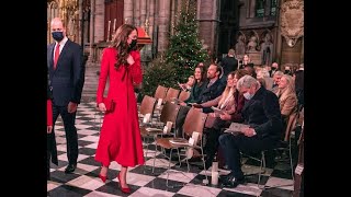 Duke and Duchess of Cambridge attend the Together at Christmas carol service Kate playing piano Full