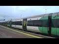 southern electrostars 377 440 and 377 152 rolling out of hove station 21st may 2021