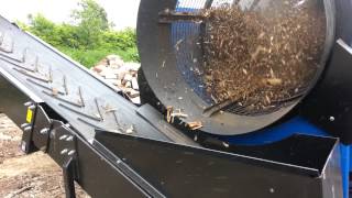 Three product woodchip trommel, Trommel Screen on wood chip biomass grader