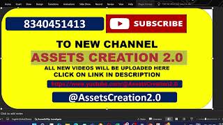 SUBSCRIBE TO NEW CHANNEL ASSETS CREATION 2.0