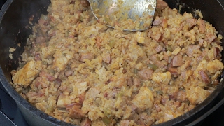 न्यू ऑरलियन्स क्रियोल Jambalaya (प्रामाणिक क्रियोल पकाने की विधि) चिकन और Tasso