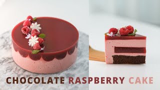 粉嫩討喜的 覆盆子巧克力慕斯蛋糕 Chocolate Raspberry Cake recipe ASMR