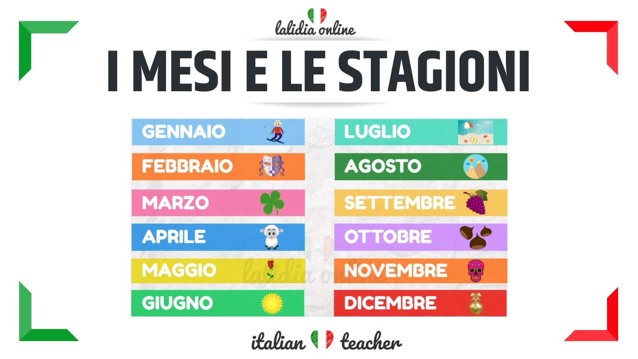 I MESI E LE STAGIONI - VOCABULARY - Italian For Beginners - YouTube