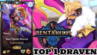 Wild Rift Top 1 Draven (Soul Fighter Skin) Gameplay Rank Challenger