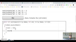 Help with CodingBat userCompare