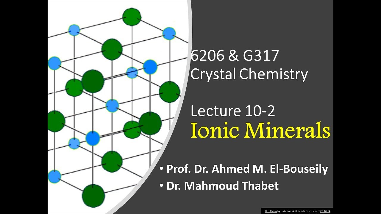 Lecture 10 2 Crystal Chemistry 6206 G317 Ionic Minerals Youtube