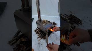 Hot Tent Winter Camping - Full video on my channel #camping #outdoors #bushcraft