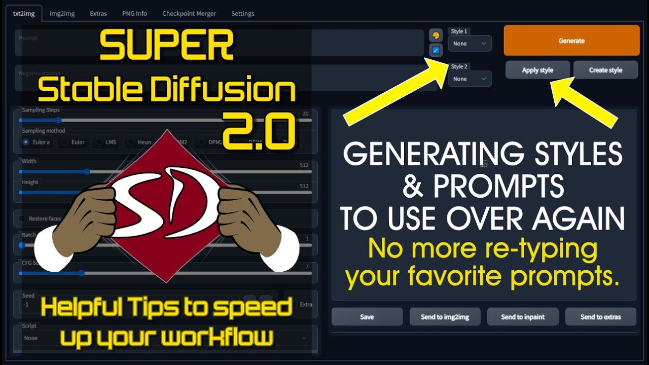 SUPER Stable Diffusion 2.0 QUICK TIPS PROMPTS GENERATION. No More Re ...