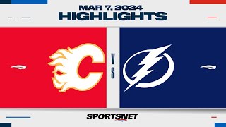 NHL Highlights | Flames vs. Lightning - March 7, 2024