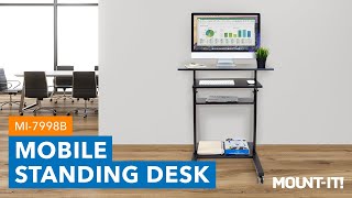 Mobile Standing Desk with Retractable Keyboard | MI-7998B (Features)