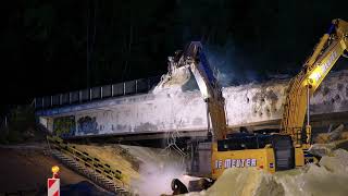 Afbraak brug Vlasmarktdreef-Hallerbos