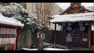 冬日京都街道，最后一场雪，也是最大的一场