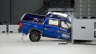 2019 Ford Ranger crew cab passenger-side small overlap IIHS crash test