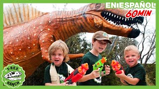 ¡Dinosaurios Gigantes para Niños en Mundo Dinosaurio con Nerf! | T-Rex Rancho |