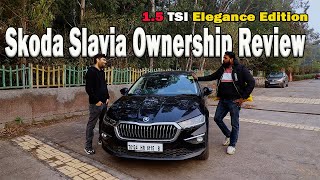 Skoda Slavia 1.5 TSI Elegance Edition Ownership Review Slavia with New Black Color and More Features