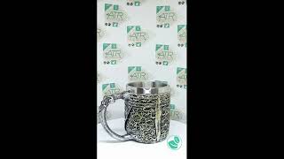 Caneca Chopp Medieval Inox Resina Cranio Caveira Cerveja Bar