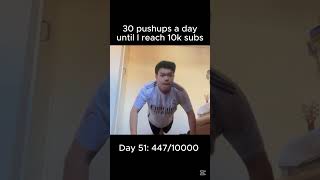 Doing 30 pushups a day until I reach 10k subs.