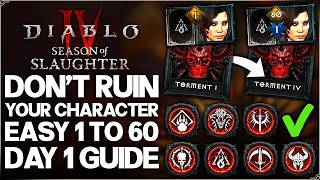 Diablo 4 - Don't Get THIS Wrong - Best Day 1 Guide, FAST Level 60, New IMPORTANT S12 Unlocks & More!