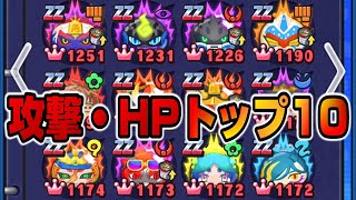 攻撃・HPランキングTOP10『妖怪ウォッチぷにぷに』2021上半期