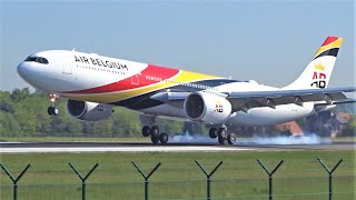 Air Belgium Airbus A330NEO Landing at Brussels Airport Zaventem