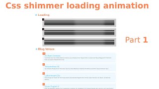 Html, css, Javascript Shimmer Skeleton Animation Part 1;