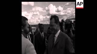 CAN 027 MAYOR OF WEST BERLIN WILLY BRANDT AND WIFE RUT HANSEN ARRIVE TO NAIROBI