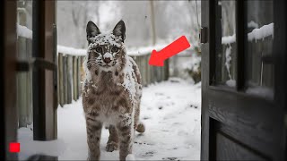 Frozen Bobcat Begs to Enter the House. Man Is Shocked by What Happens Next