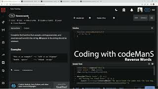 Codewars 7 kyu Reverse Words Javascript