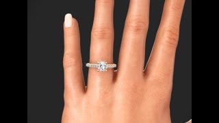 Ritani 1RZ1320 Diamond Engagement Ring in Rose Gold on Hand