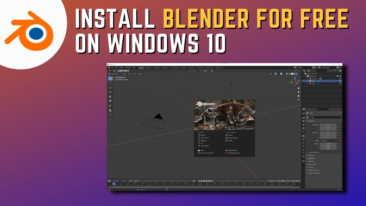 How To Install Blender 2.92 On Windows 10 For Free - YouTube