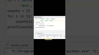 word count using python #shorts #python #wordcount #list #dictonary