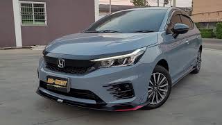 🌊สเกิร์ตแต่งหล่อ Honda City Hatchback สีเทานม ใส่ชุดแต่งสเกิร์ต Filewar