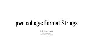 Format String Exploits - Introduction