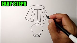 How to draw a table lamp | Simple Drawing