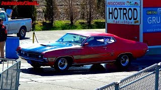 Drag Racing Ford Grand Torino car from 70s Great Lakes Dragway