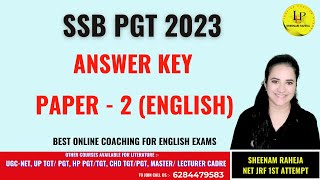 2. SSB PGT English 2023 paper solved #hpsc #ssb #mastercadre #ugcnetenglish #previousyearquestions