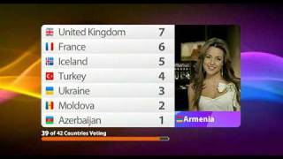 Eurovision Final 2009 - Armenia's Vote (360p - HQ)
