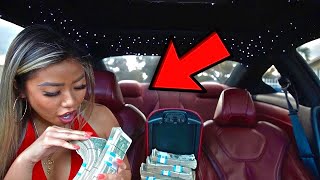 LEAVING $10,000 IN FRONT OF MY TINDER DATE TO SEE IF SHE TAKES IT!