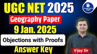 UGC NET 9 JAN 2025 Geography Answer Key Objections with Proof