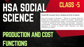 HSA SOCIAL SCIENCE ECONOMICS