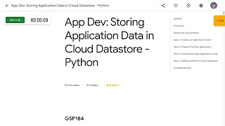 App Dev Storing Application Data in Cloud Datastore Python GSP184