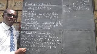FORM FOUR PHYSICS: Floating and sinking.