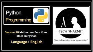 zfill() function or method in Python | methods in python | function in python | Python course